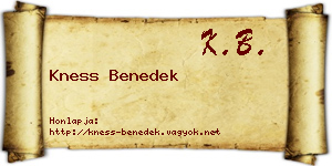 Kness Benedek névjegykártya